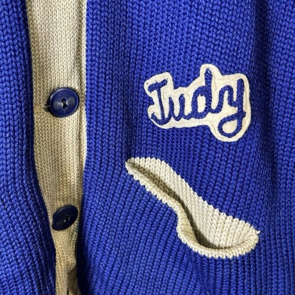 Vintage School Knit Letterman Sweater Womens Medium Knitting Co Chicago 50s 60s - Picture 6 of 14
